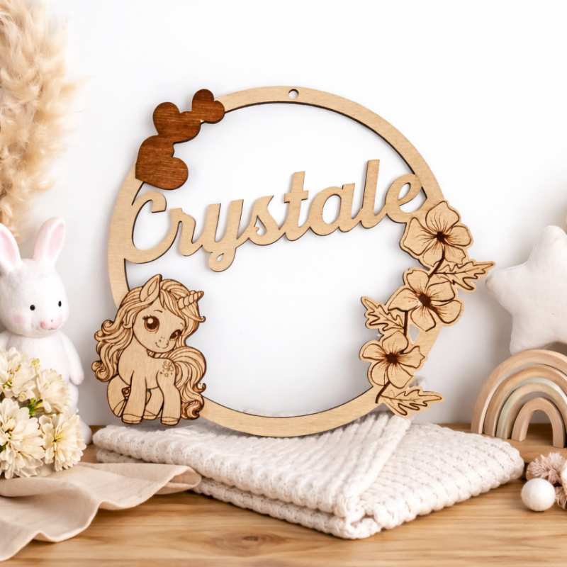 Décoration murale LICORNE personnalisée – Prénom de l’enfant