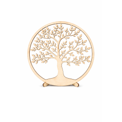 Arbre de vie personnalisé avec fleur de vie – Décoration murale en bois – Arbre de vie famille