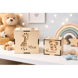 Dé de naissance personnalisé en bois – Cadeau naissance bébé – Cube souvenirs prénom, date, heure, poids, taille