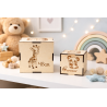 Dé de naissance personnalisé en bois – Cadeau naissance bébé – Cube souvenirs prénom, date, heure, poids, taille