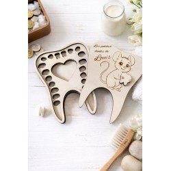 Boîte à dents de lait personnalisée en bois – Souvenir enfant