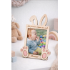 Cadre photo personnalisé enfant – Ma première chasse aux œufs | Lapin en bois souvenir de Pâques
