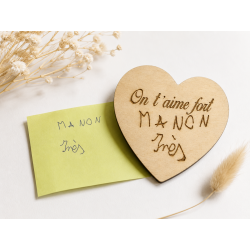 Porte-clés & Magnet cœur personnalisés | Écriture manuscrite enfant