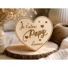 Magnet cœur personnalisé en bois – Je t’aime Mamie, Papy, Papa, Maman
