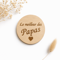 Magnet rond personnalisé – Le meilleur des Papas