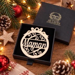 Ornement de Noël personnalisé en bois – Arabesque | Les Gravures de l’Aven
