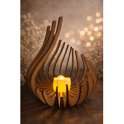 Danse de Lumière - Photophore en bois – Collection Spirale