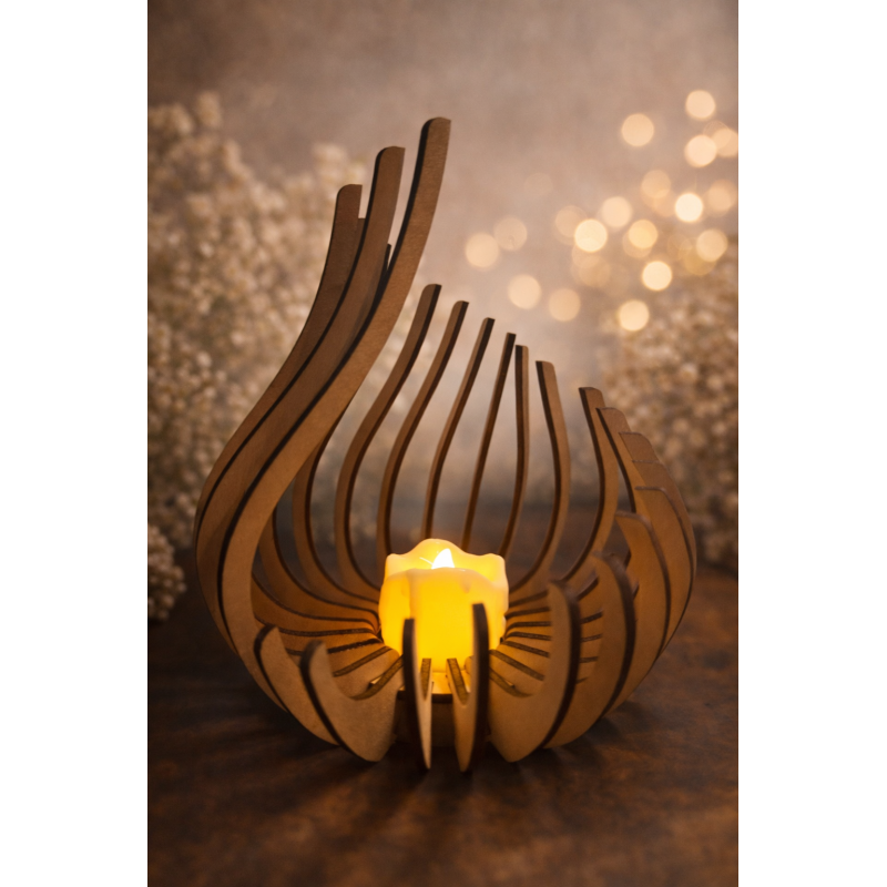 Danse de Lumière - Photophore en bois – Collection Spirale