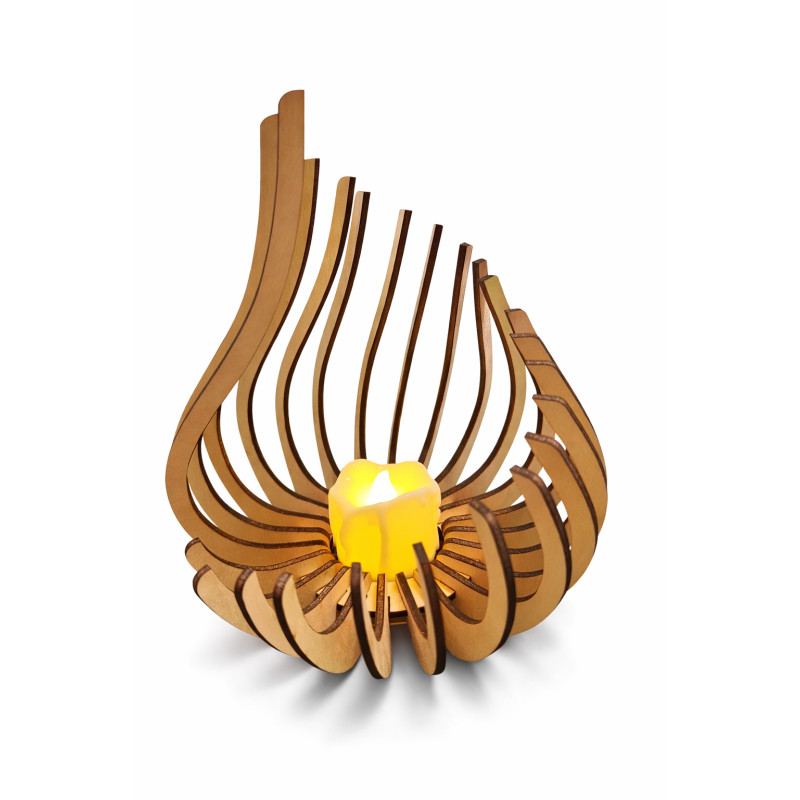 Danse de Lumière - Photophore en bois – Collection Spirale