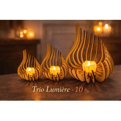 Danse de Lumière - Photophore en bois – Collection Spirale
