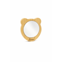 Miroir bébé personnalisé ourson | Cadeau naissance bois