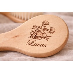 Miroir bébé personnalisé en bois avec poignée | Cadeau naissance