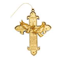 Croix de baptême personnalisée en bois – souvenir de baptême avec prénom