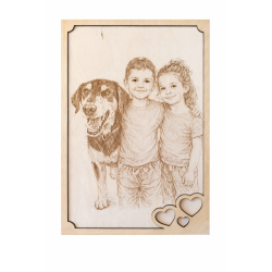 Portrait gravé personnalisé sur bois – à partir de votre photo