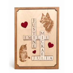 Tableau mots croisés personnalisé – Famille & animaux