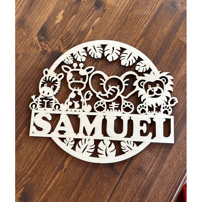Décoration murale JUNGLE personnalisée – Prénom de l’enfant